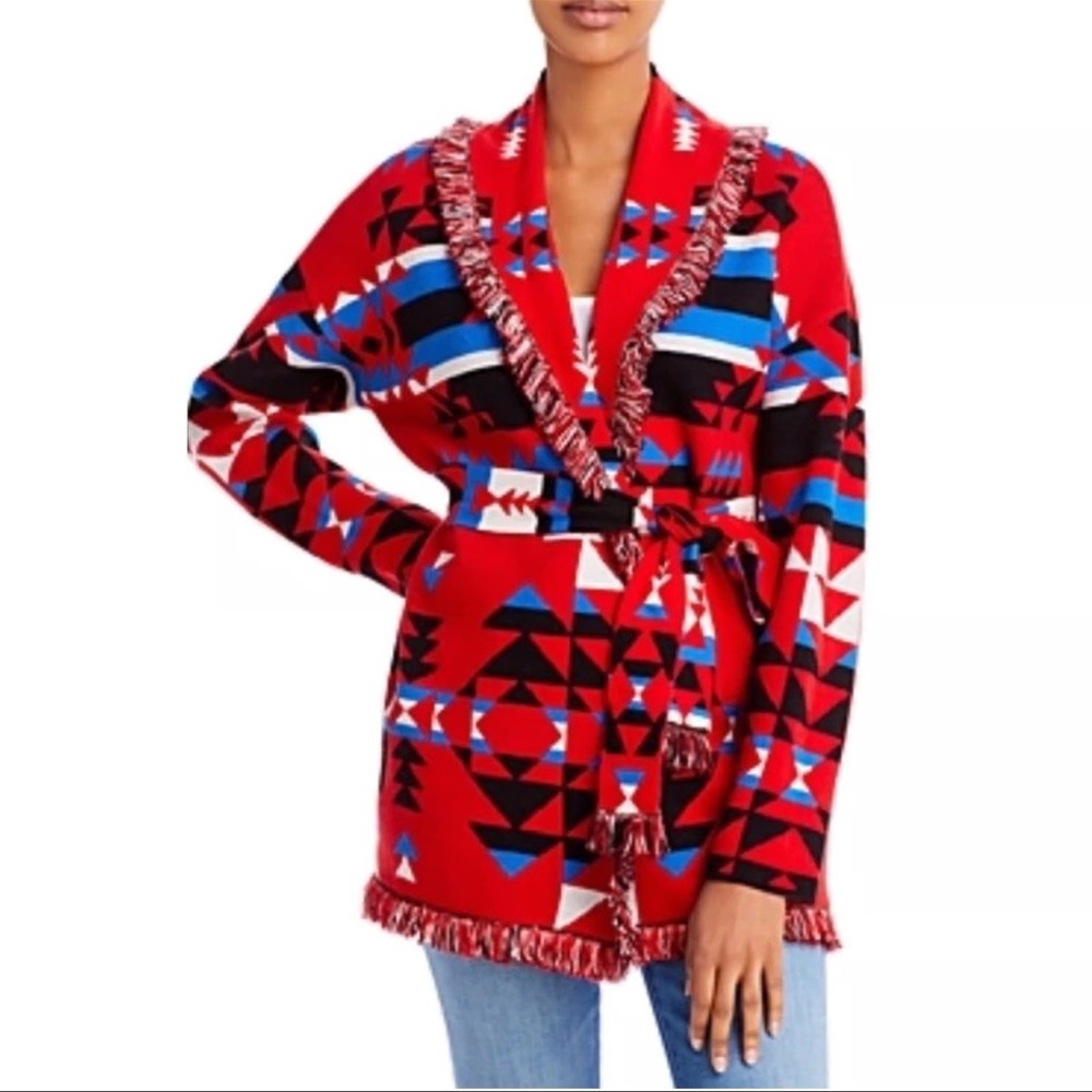 Pendleton Red and Blue Geometric Cardigan